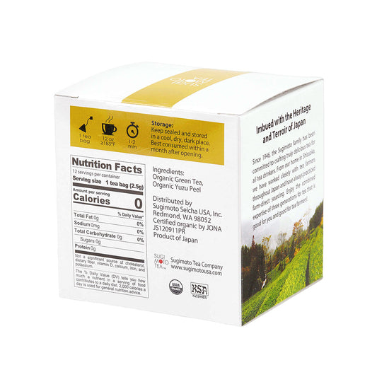 Sugimoto Organic Yuzu Matcha Kukicha Tea Bags