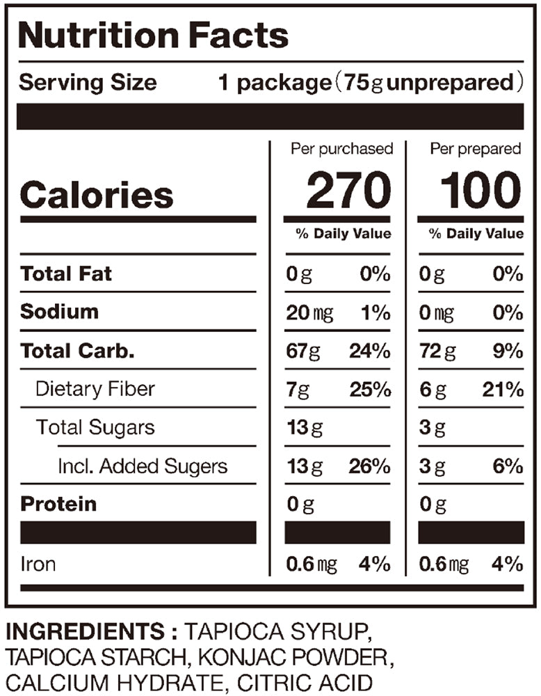 DRIED SHIRATAKI, NOODLE STYLE 2.6 OZ