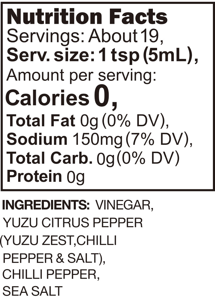 YUZU HOT SAUCE 3.2 FL OZ