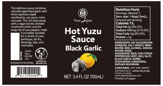 YUZU HOT SAUCE BLACK GARLIC 3.4 FL OZ