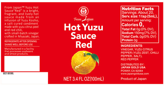 YUZU HOT SAUCE, RED 3.4 FL OZ