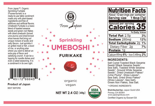 ORGANIC SPRINKLING FURIKAKE, UMEBOSHI 2.4 OZ