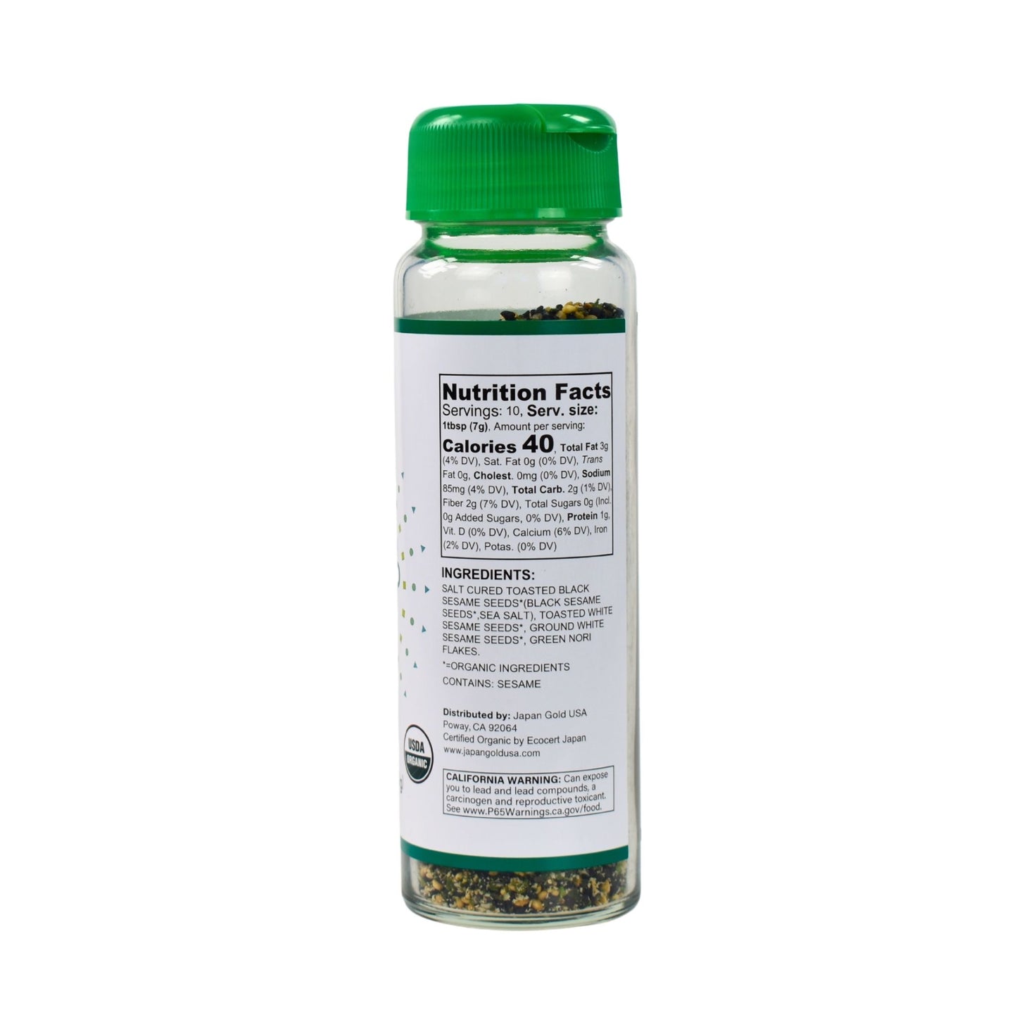 ORGANIC SPRINKLING FURIKAKE, GREEN NORI SEAWEED 2.5 OZ