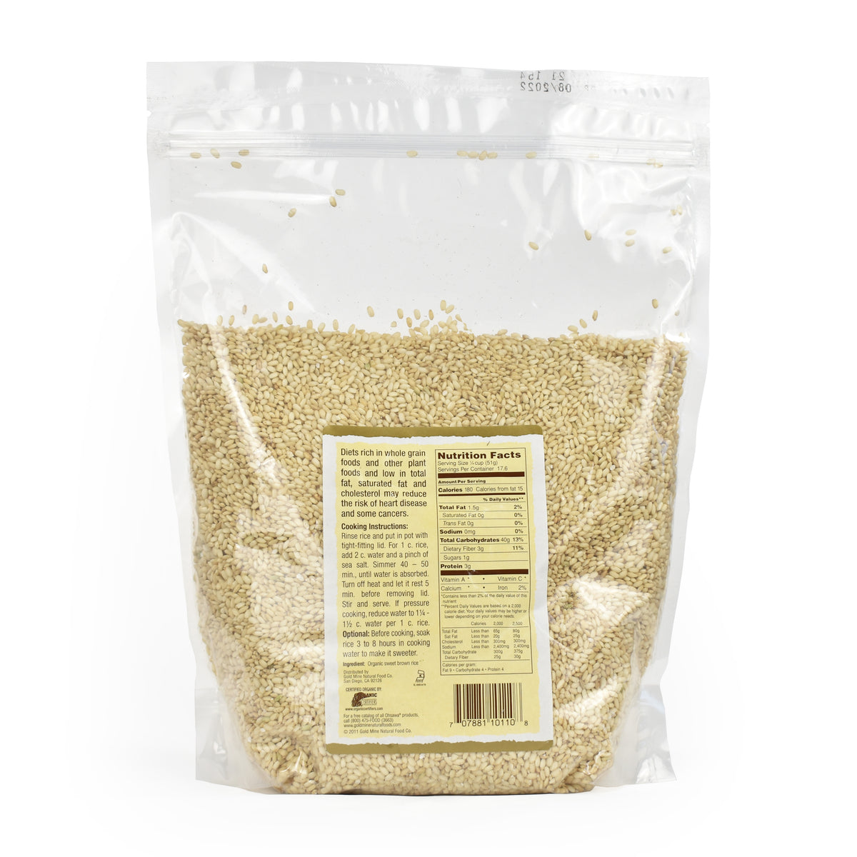 ORGANIC SWEET BROWN RICE – Gold Mine Natural Foods