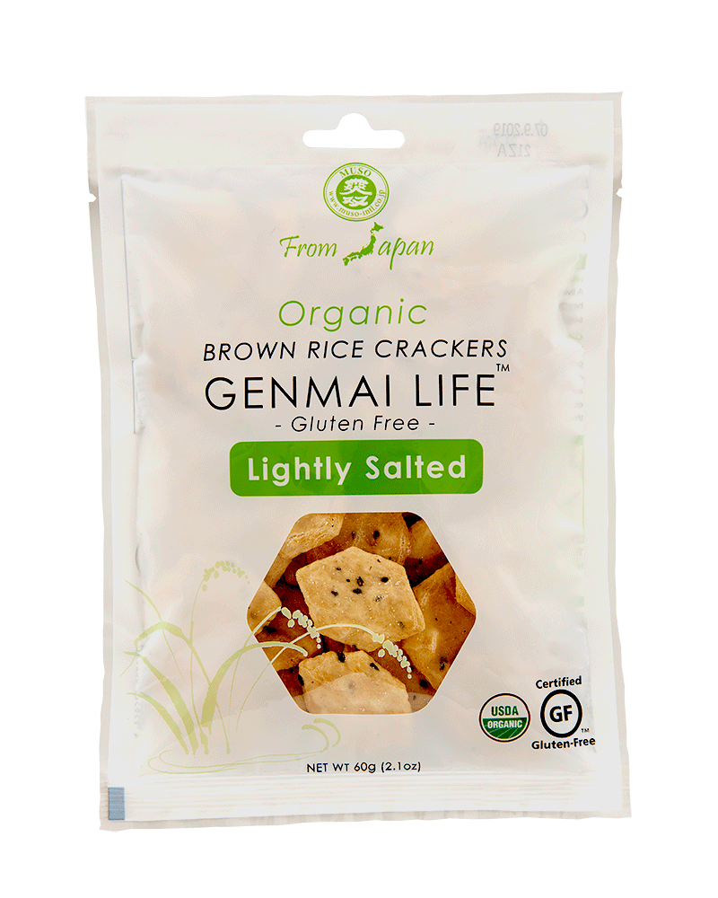 ORGANIC BROWN RICE CRACKERS, LIGHTLY SALTED "GENMAI LIFE" 2.1 OZ