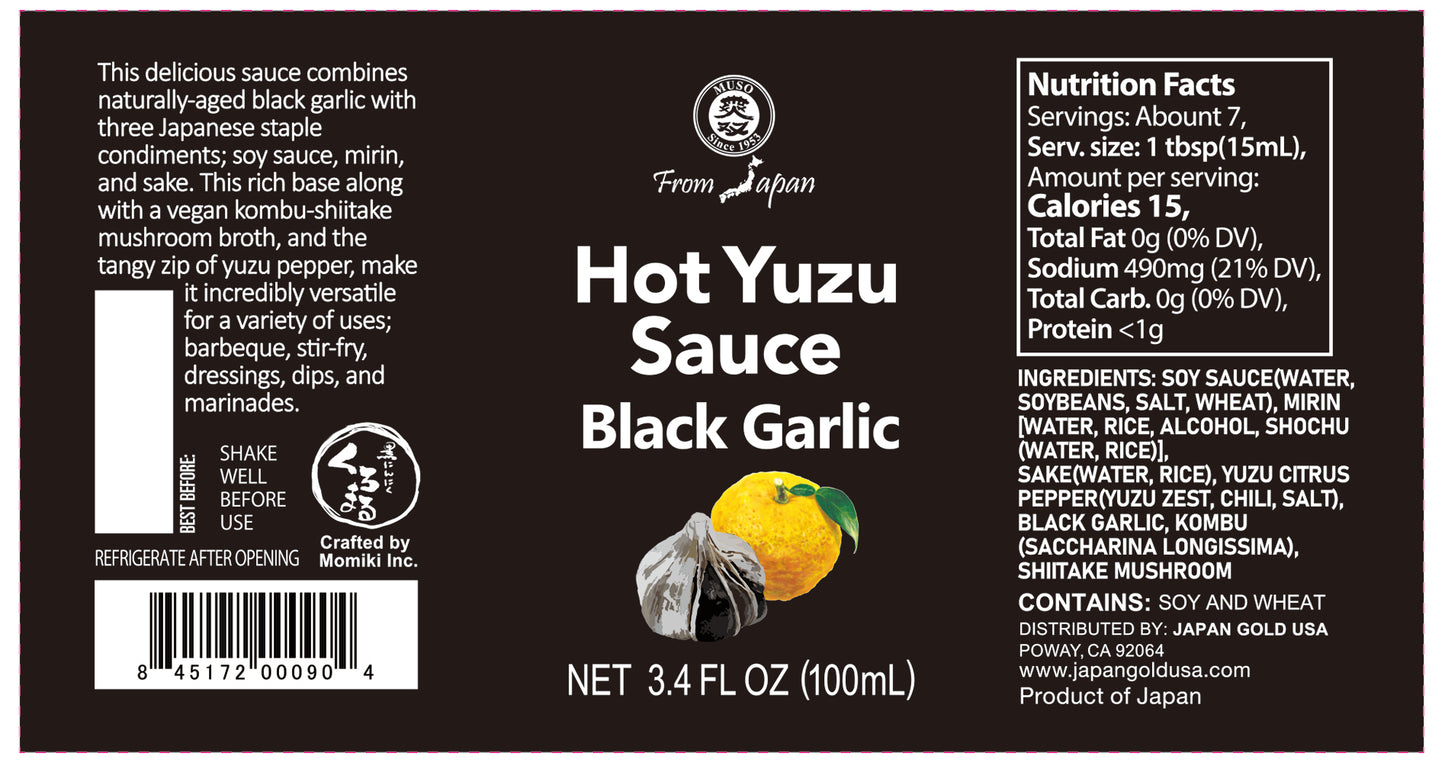 YUZU HOT SAUCE BLACK GARLIC 3.4 FL OZ