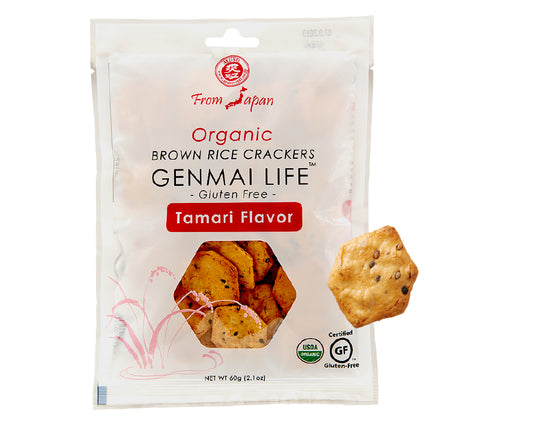 ORGANIC BROWN RICE CRACKERS, TAMARI "GENMAI LIFE" 2.1 OZ