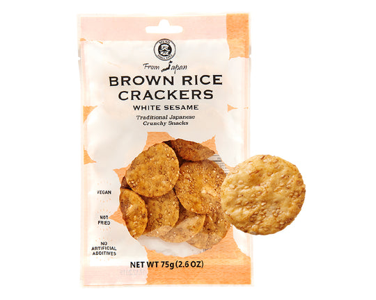 BROWN RICE CRACKERS, WHITE SESAME 2.6 OZ